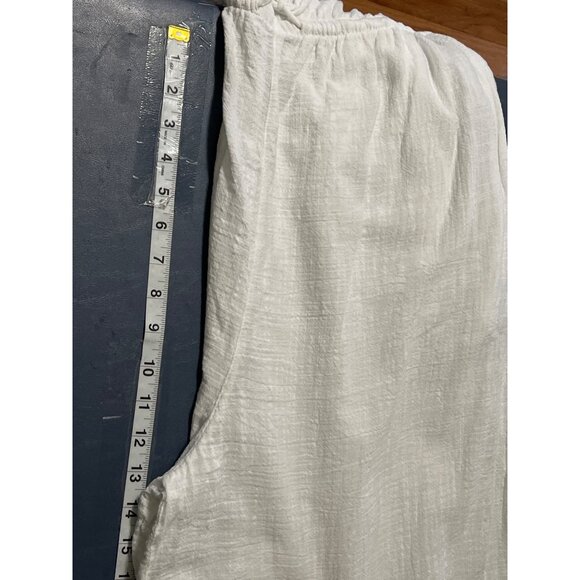 Arie Womens White Strapless Jumpsuit L Gauzy Pockets Beach Vacation Resort - Picture 12 of 16